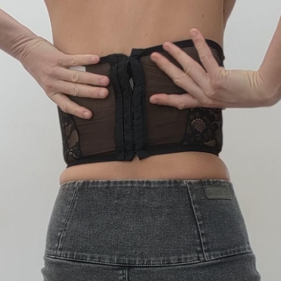 Nwot SAMPLE cut out sample studded corset bustier 34b - Picture 6 of 7